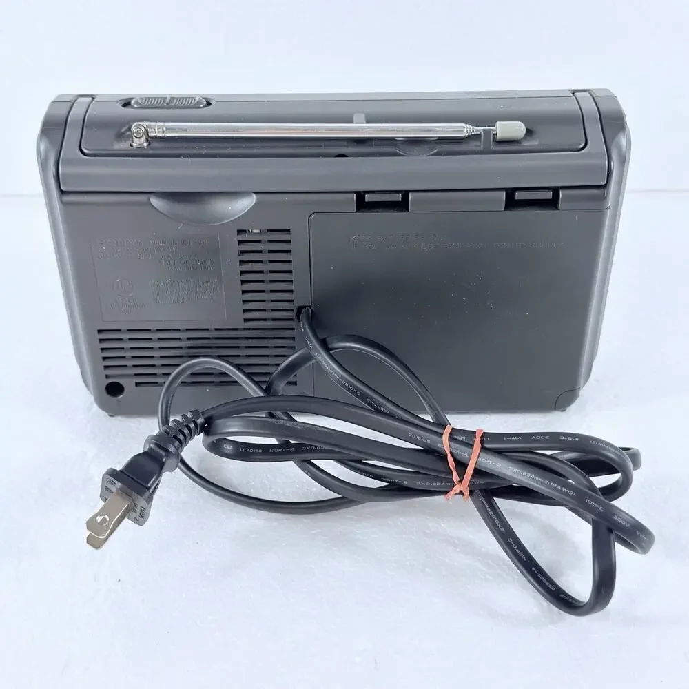 Sony ICF-38 Portable AM/FM 2 Band Radio Black AC Power Battery Tested Working